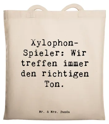 Produktbild von Mr. & Mrs. Panda Tote Bag Spruch Xylophon Melodie - Transparent - Geschenk, Tasche, Shopping, Jutebeutel, Schlaginstrument, Musikalische Früherziehung, Taktgefühl, Musik