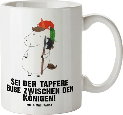 Produktbild von Mr. & Mrs. Panda Teepott Einhorn Junge - Weiß - Geschenk, Keramiktasse, Teebecher, Bube, Unicorn, Einhörner, Große Tasse, mit henkel, Teetasse, Deko, steingut