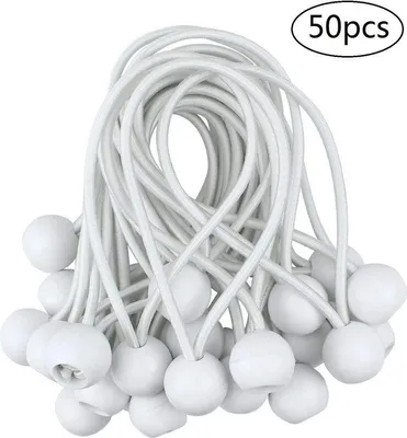 Produktbild von 50 Stück elastische Kugelspanner, Planenspanner für Pavillons, Camping, Zeltleinen, Vorhangverlängerungen, 10 cm