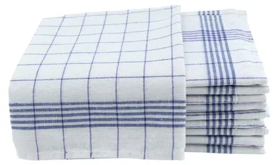 Produktbild von 10er Set Geschirrtücher 50x70 cm 100% Baumwolle 60g Spühltuch Küchentücher Abwaschlappen blau