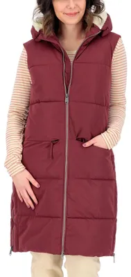 Immagine prodotto di Giga.dx, giubbotto imbottito lungo da donna, modello Gilmour, color borgogna, taglia 40