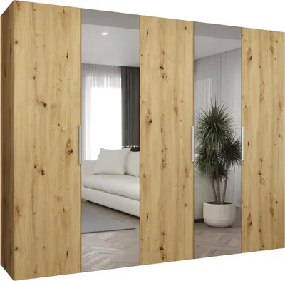 Produktbild von MEBLE KRYSPOL, Kleiderschrank, Schrank 250 cmx202x52, Artisan Eiche, Kaschmir