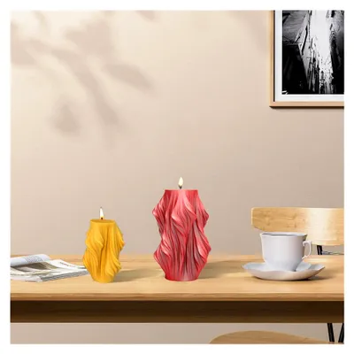 Produktbild von Silikonform für geometrische 3D-Kerzen, Gießform für Kerzen, abstrakte 3D-Silikonform, DIY Silikon-Kerzenform für Handwerksornamente, Duftkerzen und handgemachte Seife (S)