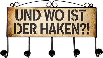 Produktbild von Und wo ist der Haken?! Kleiderhaken Leiste mit 5 Haken