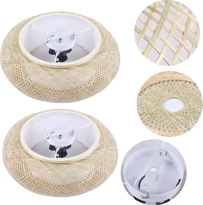 Obrázek produktu pro Ratanové závěsné svítidlo, LED stropní ventilátor, bílé, moderní minimalistické, akrylový design, 40/50 cm, do ložnice a restaurace
