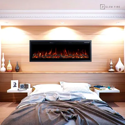 Produktbild von Glow Fire Elektrokamin 'Core 106' | LED Wandkamin in schwarz mit Heizung (1800 W) | HxBxT: 35x106x12cm