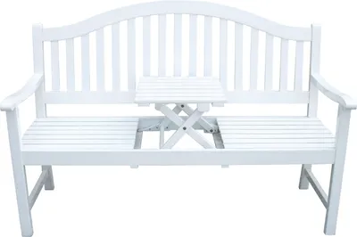 Image de Gartenbank blanc lavé Eukalyptus100% Holzbank Sitzbank