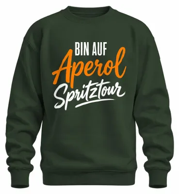 Productafbeelding van Aperol spritz, zomerfeest, cocktail, drank, sweatshirt, trui, flessengroen, maat L