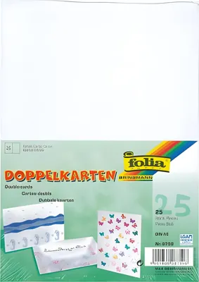 Produktbild von folia Klappkarte 190 g/qm DIN A6 weiß 25 Stück