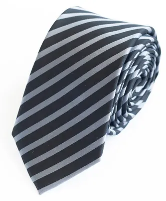 Produktbild von Fabio Farini - 2 Stück Einstecktücher & Herren Schlips in 6cm Schmal (6cm), Schwarz/Silber