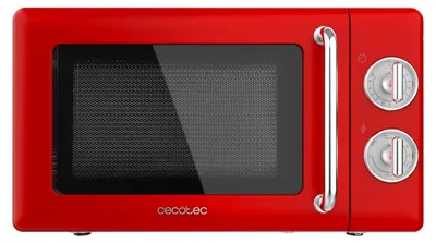 Produktbild von Cecotec 01710, Arbeitsplatte, Grill-Mikrowelle, 20 l, 700 W, Drehregler, Rot, Edelstahl