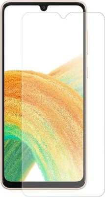 A clear screen protector for a smartphone.