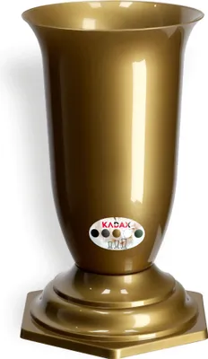 Image de KADAX Vase funéraire en plastique "Sorano", Vase de cimetière, Vases, Vase de cimetière avec insert, or, 23 cm