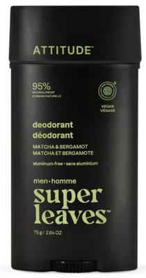 Obrázek produktu pro ATTITUDE Přírodní pánský deodorant Super Leaves, Matcha & Bergamot, 75 g