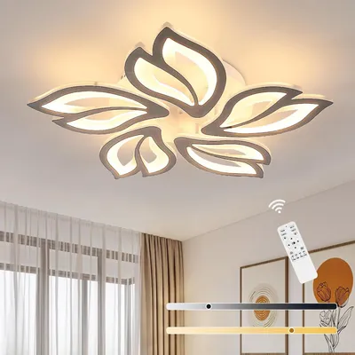Produktbild von 30W Moderne LED Deckenleuchte Dimmbar mit Fernbedienung, Blumenförmiges Design, Schlafzimmer Deckenlampe, Deckenleuchte Esstisch Schlafzimmerlampe