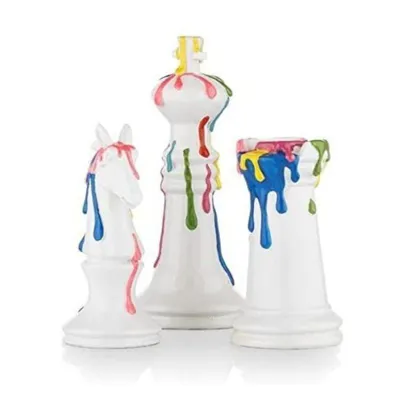 Produktbild von COCOMaison Skulptur Schach- Sockel Statue Deko modernes Design handbemalt Skulptur Figur (aus Polyresin, 1 St., Kunstfigur), Statuen Wohnung