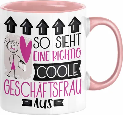 Produktbild von Geschäftsfrau Geschenk Tasse Lustig Geschenkidee für Geschäftsfrau Geburtstag So Sieht Eine Richtig Coole Geschäftsfrau Aus Frauen Spruch (Rosa)
