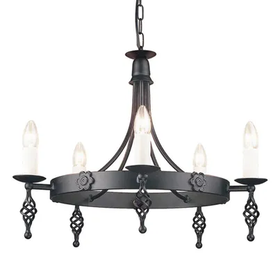 Immagine prodotto di Lampadario Classico Belfry Acciaio Nero 5 Luci E14