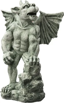 Produktbild von Schöner Gargoyle aus Steinguss perfekt für den Garten die Terrasse oder den Vorgarten ist Frostfest Witterungsbeständig und Neu 56cm H, PO-2068