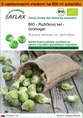 Obrázok produktu pre SAFLAX Garden in the bag - BIO - Ružičkový kel - Groninger - Brassica oleracea var. gemmifera - 30 Semená - S pestovateľským substrátom v praktickom samostaviteľnom vrecku