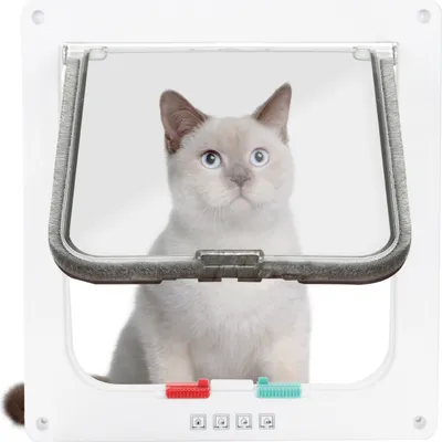 Produktbild von EINFEBEN Katzenklappe Katzenklappen Hundeklappe, magnetische Haustierklappe mit 4-Wege-Verriegelung, Katzentür  mit Tunnel Installieren Leicht,  für kleine Hunde und Katzen