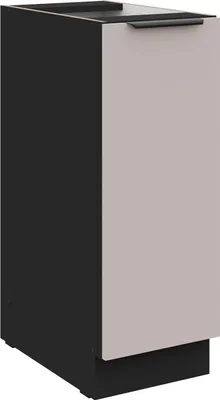 Produktbild von Küchen Unterschrank Schrankauszug 30 cm Küche ARONA Kaschmir beige matt + Schwarz matt Küchenzeile Küchenblock Einbauküche