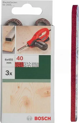 Produktbild von Bosch 3 Schleifbänder für  B+D Powerfile KA 293E 6 x 451 mm, K 40, Holz
