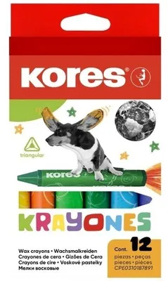 Produktbild von Kores KRAYONES Wachsmalstifte farbsortiert 12 St.
