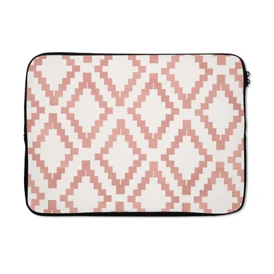 Produktbild von MuchoWow® Laptop Hülle 13 Zoll Muster - Luxus - Weiß - Rosa Laptoptasche - Laptophülle - Sleeve - Rundumschutz