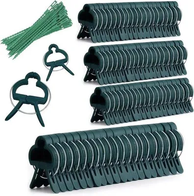 Produktbild von Pflanzenklammern-Set 40 groß 60 klein grün Stahl