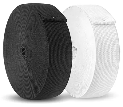 Elastikband 30 mm, 2 Rollen à 10 m, schwarz/weiß