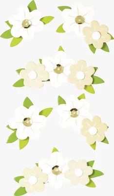 Produktbild von Sticker-Etikett Blumen weiß 6 Stück bunt Packung mit 6 Stück