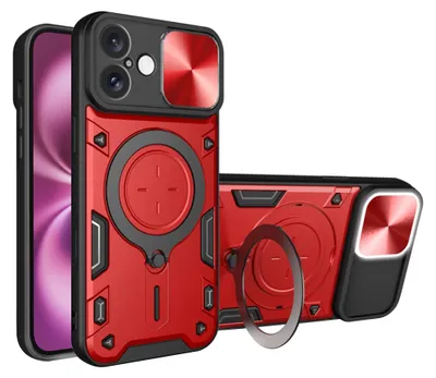 Produktbild von Techsuit CamGuard Pro Back Cover Hülle für Apple iPhone 16 Plus - Rot