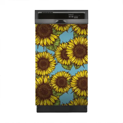 Produktbild von Aufkleber sticker 45x70 cm Dekorative folie Spülmaschine - Retro Sonnenblume