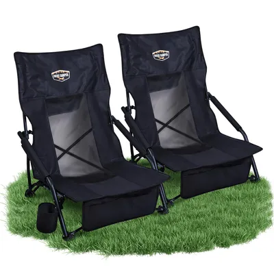 Produktbild von Fuchs Camper Strandstuhl klappbar – Campingstuhl mit hoher Rückenlehne & Mesh-Gewebe – Faltbarer Outdoor Stuhl mit Getränkehalter und Taschen