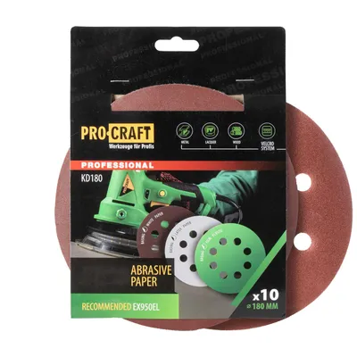 Immagine prodotto di Carta vetrata 10 pz.  Procraft KD180,40