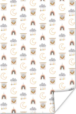 Produktbild von MuchoWow® Poster Kinderzimmer - Illustrationen - Muster 120x180 cm - Kunstposter