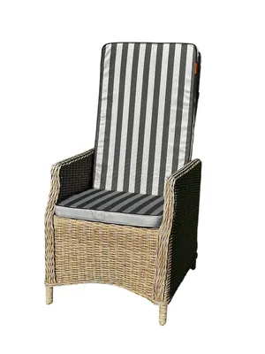 Produktbild von Sansibar Garden Dream Hochlehnerauflage 120x50 cm – Wendekissen mit Blockstreifen & Uni | UV-beständig, wasserabweisend, 100% Olefin in Anthrazit