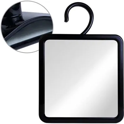 Produktbild von Duschspiegel Anti-Beschlag – Schwarz, 20,3 x 17,8 cm