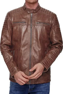 Produktbild von Tazzio Herren Jacke Lederjacke Biker Echtleder 19709 Braun L