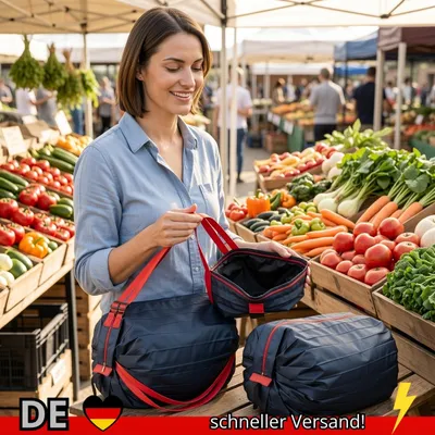 Produktbild von Faltbare Aufbewahrungstasche Reise Handtasche Camouflage mit Griff