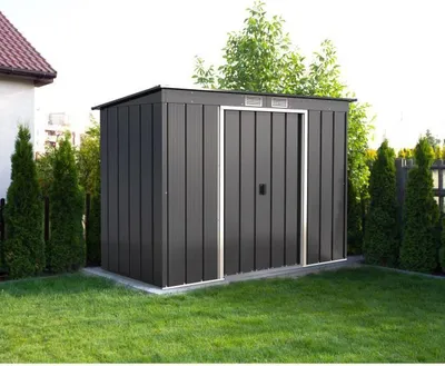 Image de Abri de Jardin Métal DURAMAX 3,25 m², 0,33 mm, Anthracite, Kit d'Ancrage Inclus