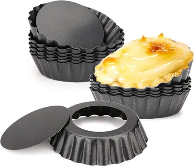 6 Mini-Tarteformen Ø 10 cm, antihaftbeschichtet, schwarz