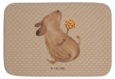 Produktbild von Mr. & Mrs. Panda Badezimmerteppich Hund Keks - Hundeglück - Geschenk, badezimmermatte, Sprüche, Hungrig, Leckerli, Hundeleckerli, Badteppich, glücklich, Badematte