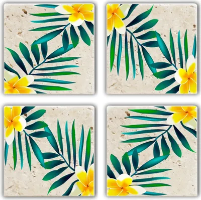 Produktbild von Hermia Concept, TBA5718824, Glasmatte (4 Stück), Mehrfarbig, 100 % NATURSTEIN, 10 x 10 x 1 cm