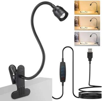 Image de Lampe de lecture LED flexible Azomor avec pince, intensité et couleur réglables