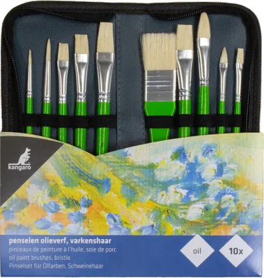 Produktbild von kangaro Öl-Pinsel-Set 10-teilig im Etui