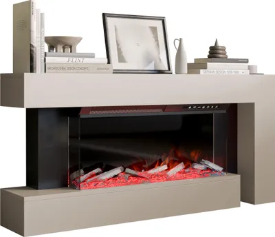 Produktbild von MIRJAN24 Kommode Haga mit kamin, Realistische LED-Flamme (Farbe: Cashmere)