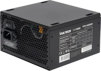 Zdjęcie produktu dla Vultech VPS-A650ER, 650 W, Nadprądowe, Zabezpieczenie przeciążeniowe, 24-pin ATX, 60 cm, 600 mm, 60 cm