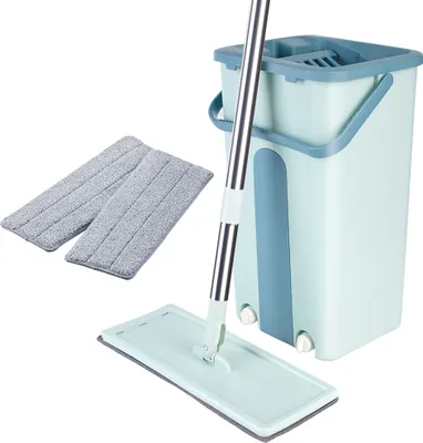 Produktbild von WYCTIN Mikrofaser Bodenwischer Bodenreiniger Wischmop Komplett SET Haushalt